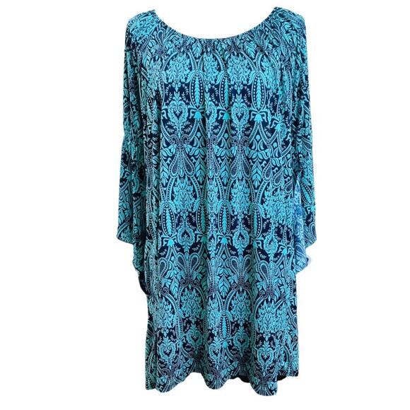 NAIF Dresses & Skirts - NAIF Boho Style Teal Navy Blue Dress Small